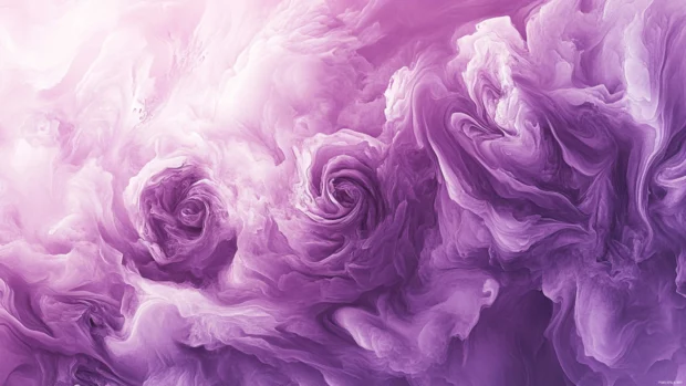 Purple roses swirling in a pastel haze, trending as purple aesthetic wallpaper for PC.