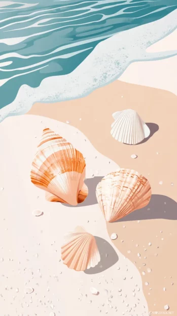Quiet Summertime moments shine in seashell collections along delicate shorelines.