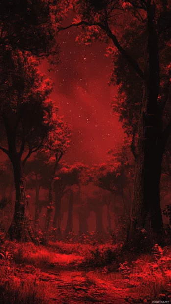 Quiet forests blinking under faint red starlight.