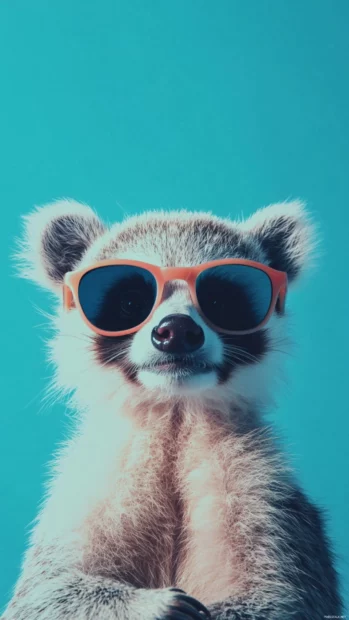 Quirky Funny Lock screen Wallpapers of animals wearing sunglasses and striking poses.