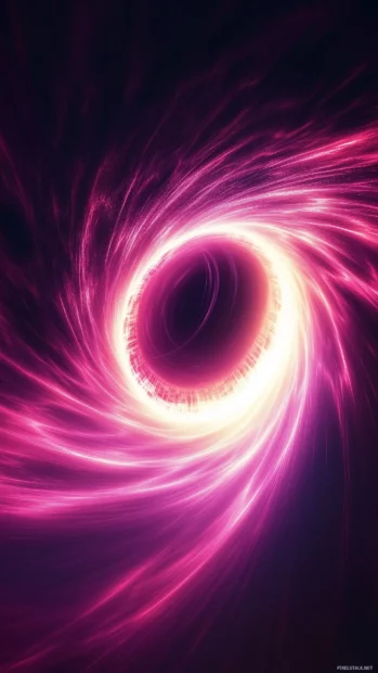 Radiant neon spirals converging into a glowing vortex of abstract light.