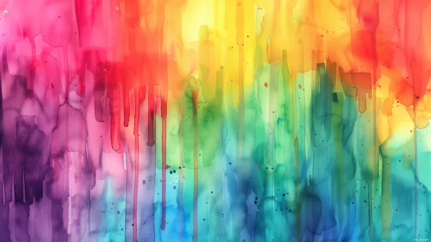 Rainbow watercolor background with a spectrum of colors.