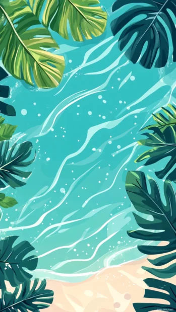 Refreshing ocean breeze under the Summer phone Wallpapers theme, tropical escape.