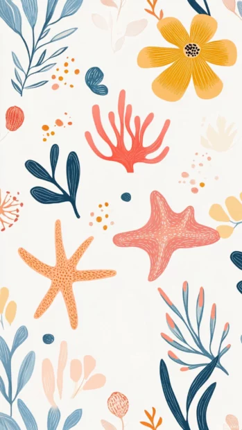 Refreshing summer wallpapers that balance pastel coastal elements and cute hand drawn patterns with a minimal touch.