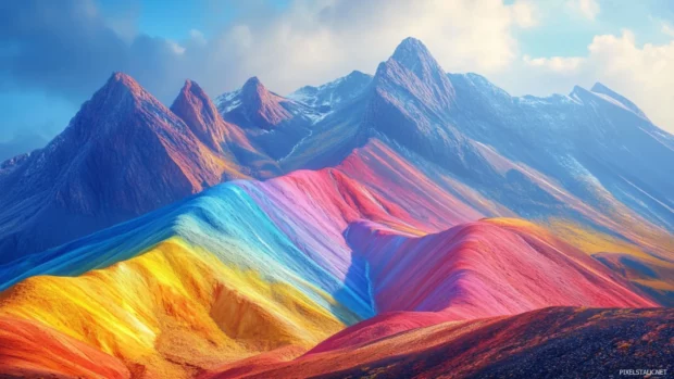 Rendered in, the Rainbow Mountains makes an excellent choice for PC wallpapers.