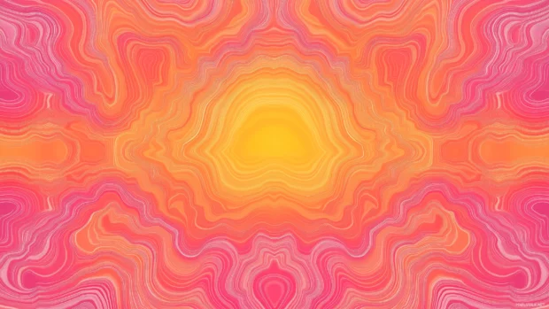 Retro 70s wallpaper, sunset gradient, warm oranges pinks, wavy fluid lines, organic shapes, retro style.