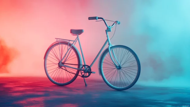 Retro style bicycle, aesthetic composition, soft lighting.