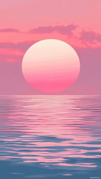 Romantic Pretty Ocean sunset with pink reflections inspired by Romantic ocean sunset wallpaper.