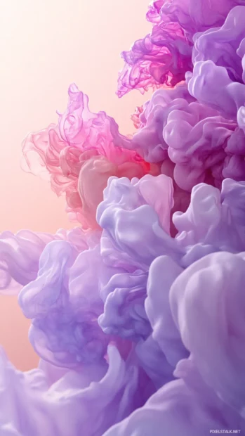 Romantic lilac clusters blending into a soft gradient, aesthetic lock screen look.