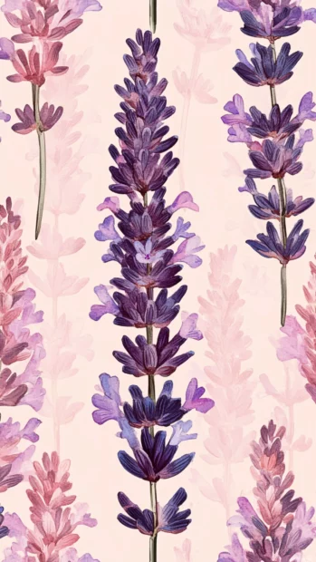 Romantic watercolor floral pattern with soft pink and lavender tones.