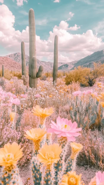 Serene summer iphone image inspired by pastel desert landscapes.