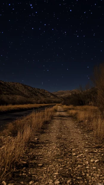 Shadows dancing along starry riverbeds.