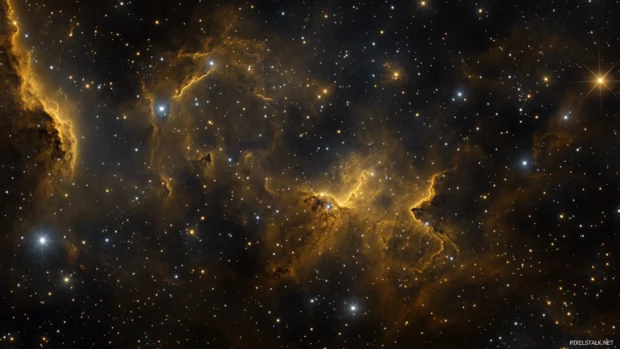 Shadows lingering under black starry brilliance.