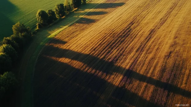 Shadows stretching across a Beautifull lavender field.