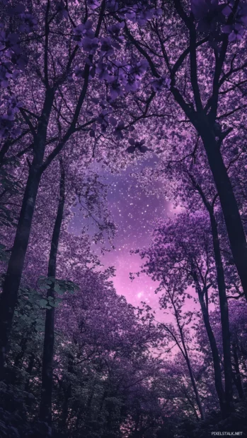 Shadowy woods humming with starlit lilac breezes.