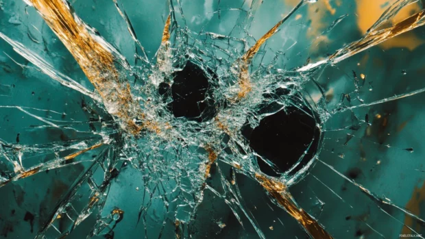 Sharp edged Broken Screen wallpaper for desktop screens simulating a drop impact.