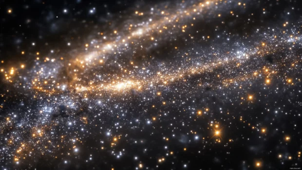 Silver rivers of stars threading across the blackness, blending seamlessly with stars desktop wallpaper 4k.