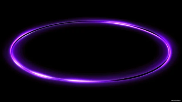 Simple glowing purple neon circle with soft gradient edges fading into black.