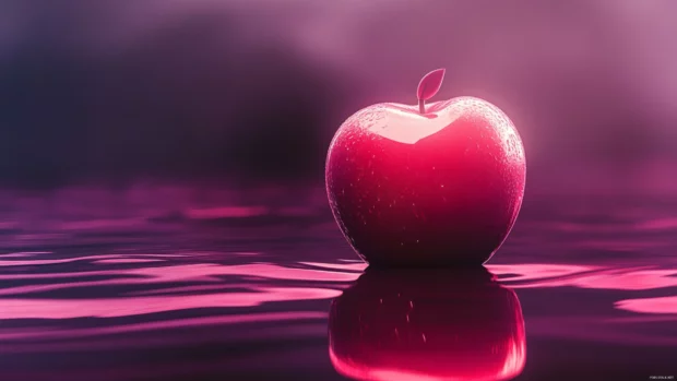 Sleek Pink Apple Wallpapers combining modern design elements with glowing pink Apple.