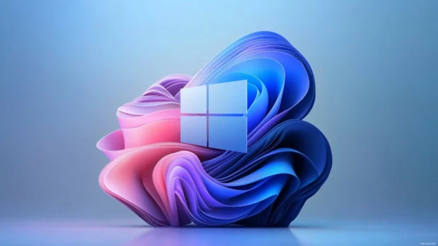 Smooth and modern Windows 11 lock screen wallpaper with gradient layers.