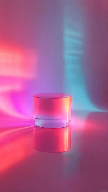 Soft ambient light and reflection in abstract neon room, 4K neon ambient lighting.