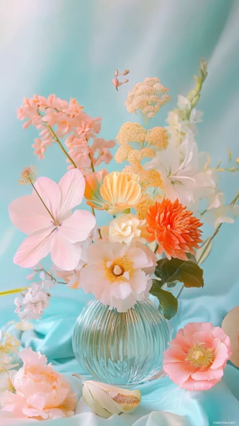 Soft and playful pastel arrangements inspired by summer, complete with light waves, gentle skies, and charming tropical accents.