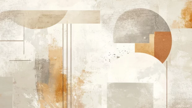 Soft beige tones and modern abstract shapes, perfect as a minimalist wallpaper for 4K PC displays.