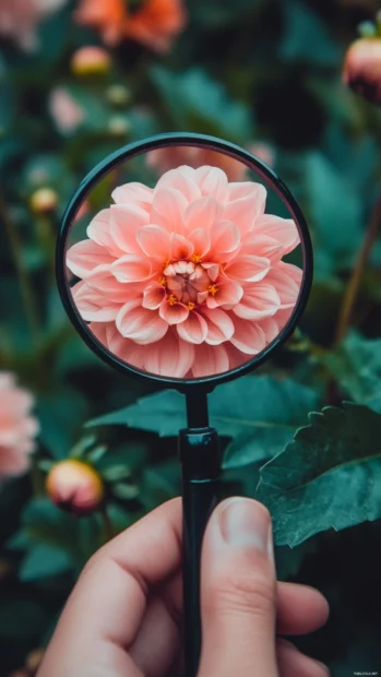 Soft focus pink dahlia flowers with a dreamy, ethereal glow.