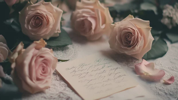 Soft girl aesthetic backgrounds full of roses, lace, and handwritten notes.