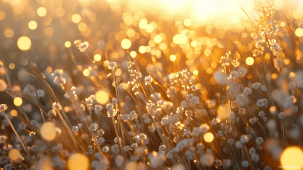 Soft glowing particles scattered over gentle summer hues.