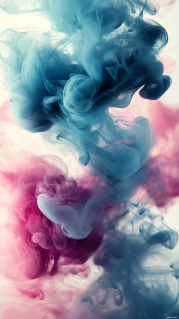 Soft ink patterns swirl across the lock screen creating a delicate abstract background.