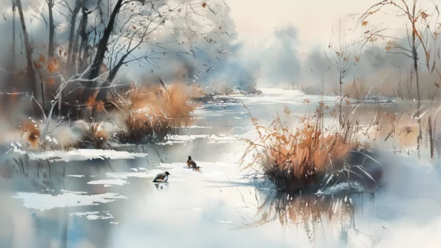 Soft light blue watercolor background with calming, serene tones.