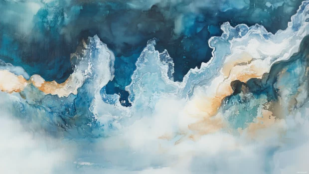 Soft light blue watercolor background with calming tones.