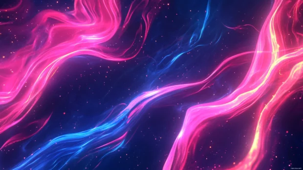 Soft neon curves Windows 11 desktop lock screen wallpaper.