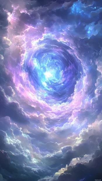 Soft pastel clouds swirl across the lock screen in a dreamy 4K resolution with delicate highlights.