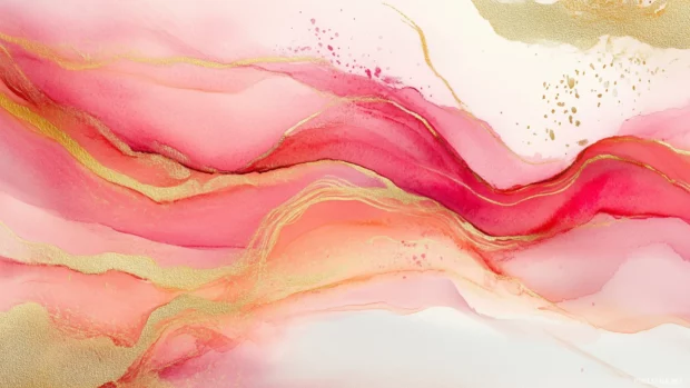 Soft pink watercolor background with delicate hues.