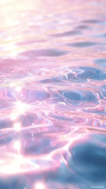 Soft rippling water surface reflecting delicate sunlight.
