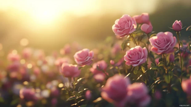 Soft shadows dancing across Beautifull Roses garden.