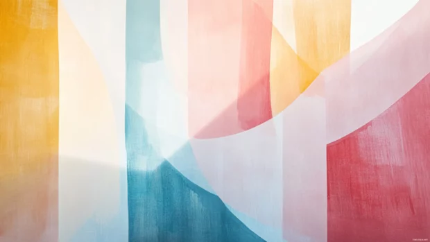 Soft tones and ambient light around Abstract shapes in pastel, aesthetic style.