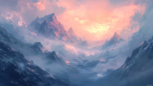 Soft tones and ambient light around Soft pastel clouds, aesthetic style.