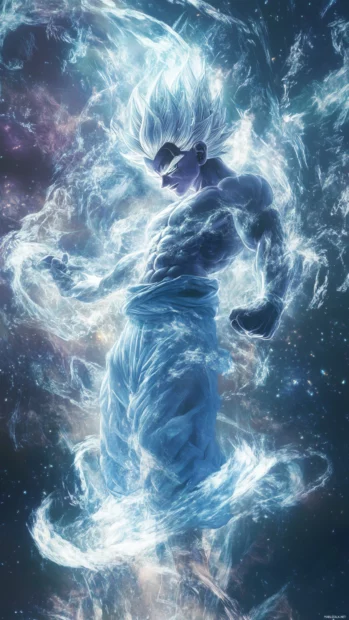 Son Goku iPhone Wallpapers showing Goku charging energy with silver aura in Ultra Instinct form.