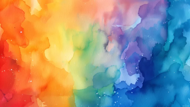 Spectrum rainbow watercolor background with a range of bright colors .
