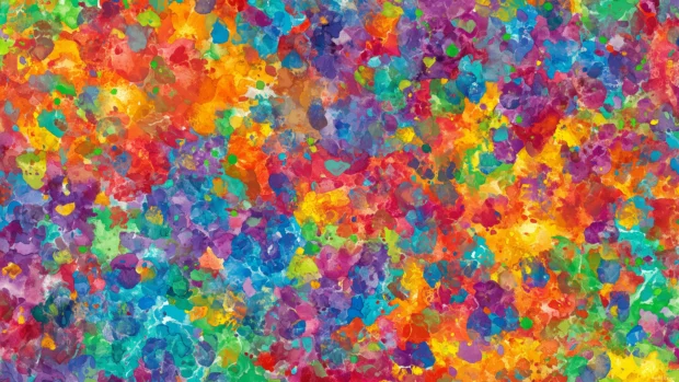 Spectrum rainbow watercolor background with a range of bright colors.