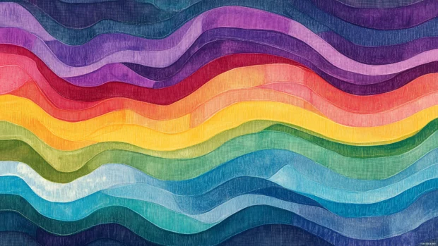 Spectrum rainbow watercolor background with a range of bright colors.
