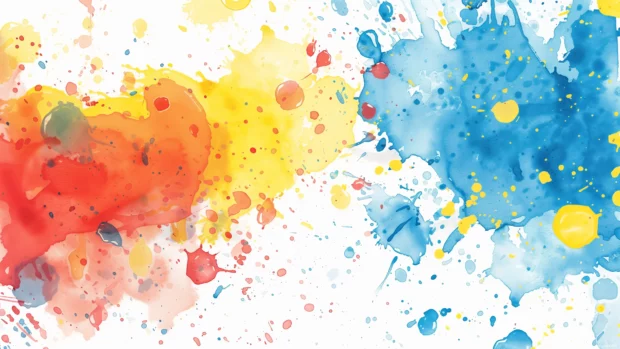 Splash watercolor background with dynamic, fluid effects .