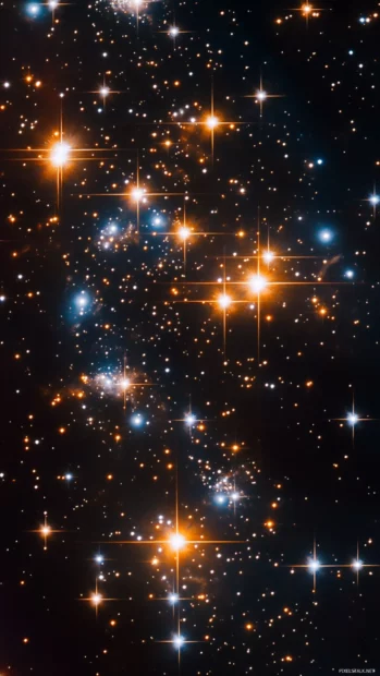 Star clusters twinkling across the vast night sky.