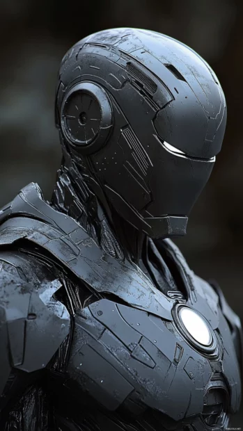 Stark designed Iron Man with futuristic armor details.