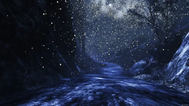 Starry winds twisting through hollow ravines.