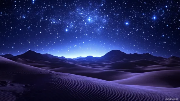 Stars Wallpaper HD featuring stars twinkling above a quiet desert.