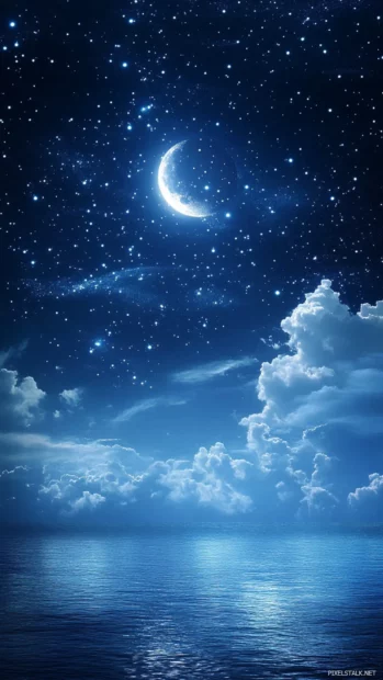 Stars hovering in a tranquil midnight sky, beautifully captured for Celestial stars background.